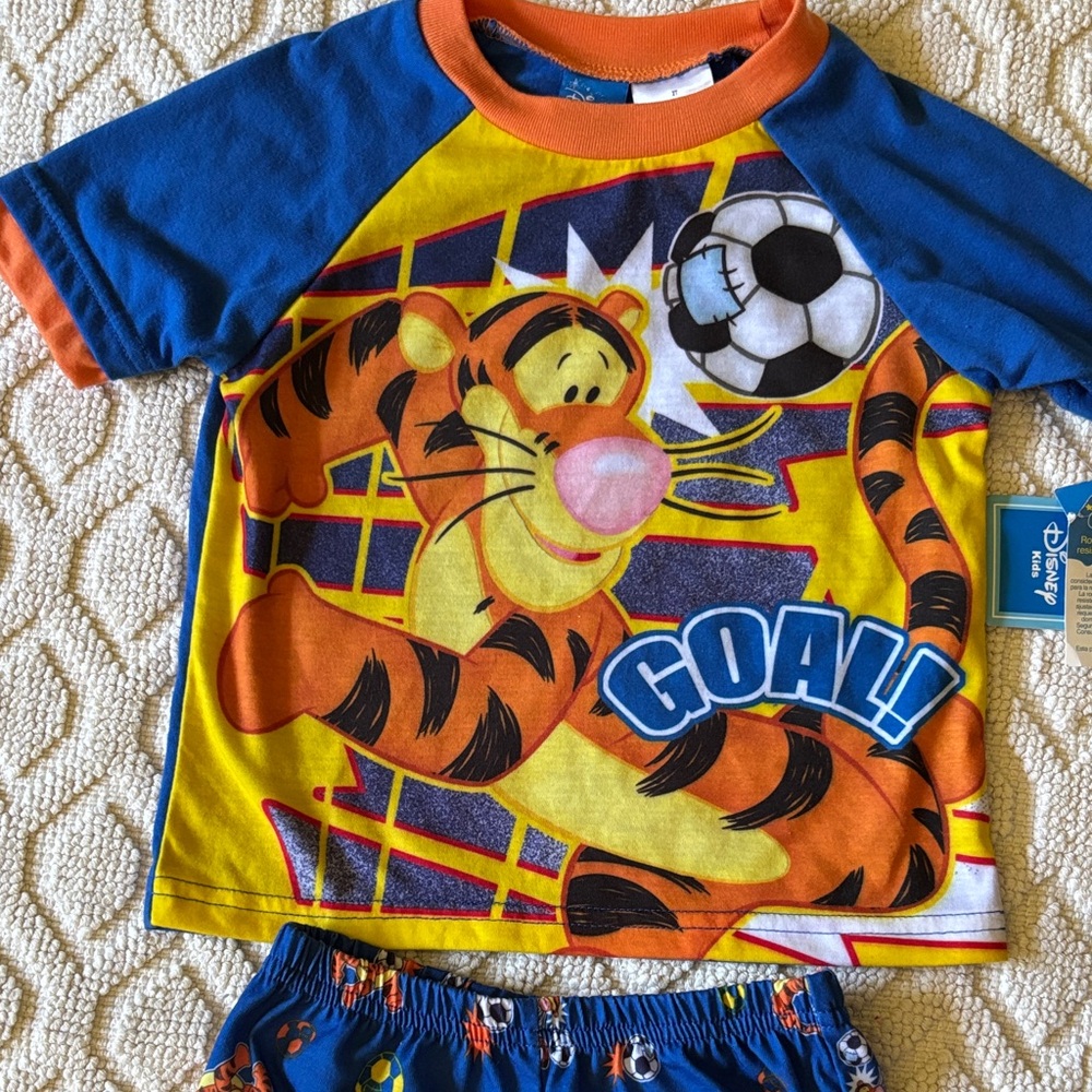 Pajamas toddler boys new Tigger Goal! size 2T polyester Disney kids